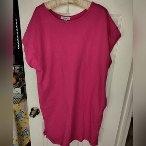 Vibrant pink t shirt dress by L Love 1XL NWT mini length